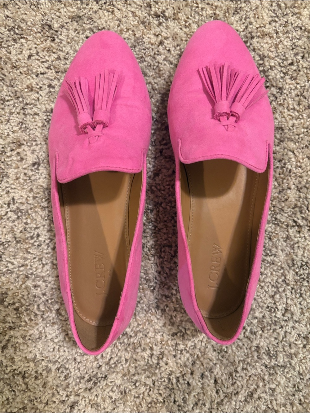 J. Crew Factory Hot Pink Suede Tassel Loafers